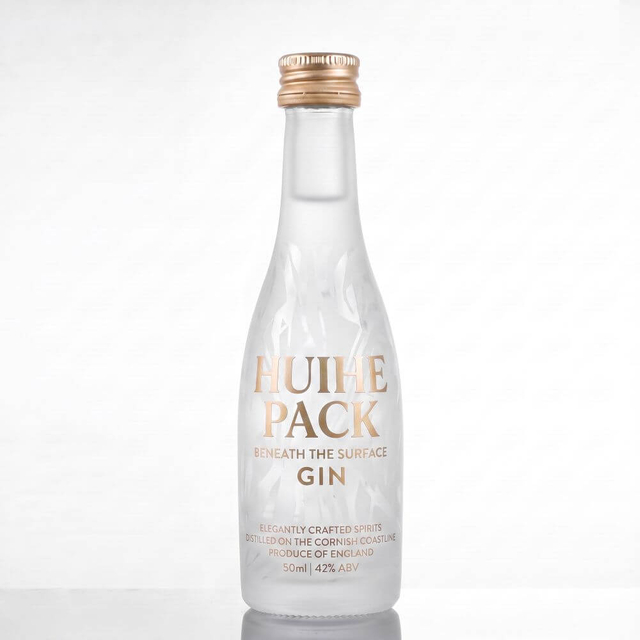 Mini bottiglie di tequila rotonde in vetro selce trasparente da 50 ml