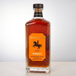 Bottiglia di liquore in vetro quadrato in rilievo da 1000 ml