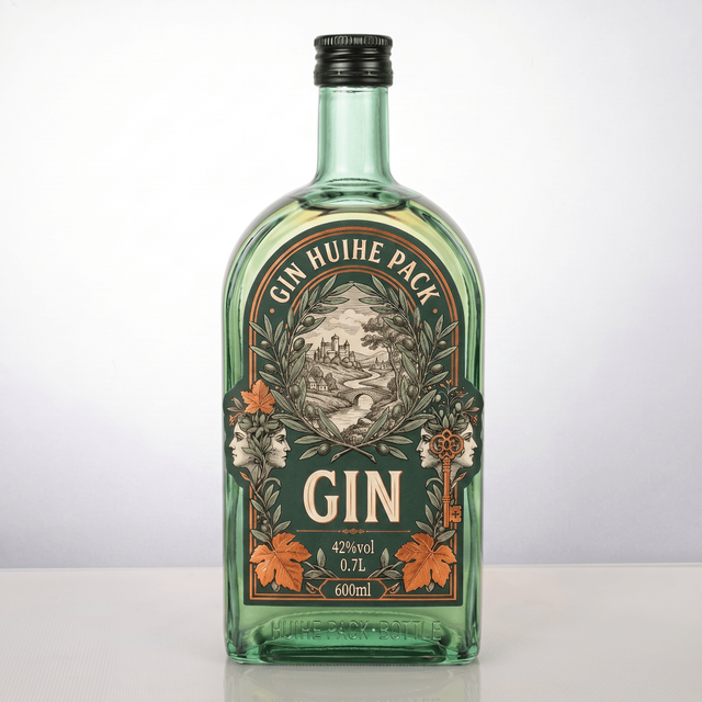 Bottiglia di liquore in vetro lungo a forma di arco da 600 ml
