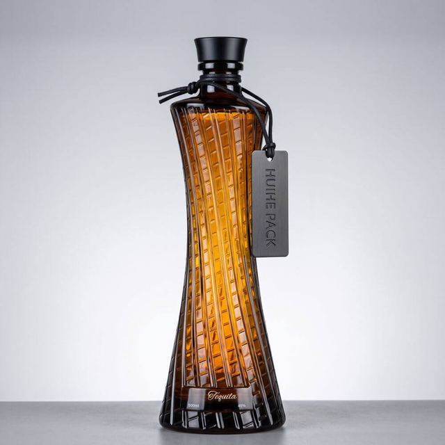 Bottiglia in vetro trasparente ovale intrecciata da 500 ml all'ingrosso