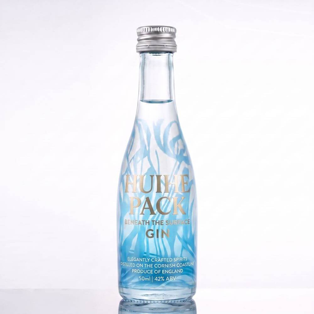 Mini bottiglie di tequila rotonde in vetro selce trasparente da 50 ml