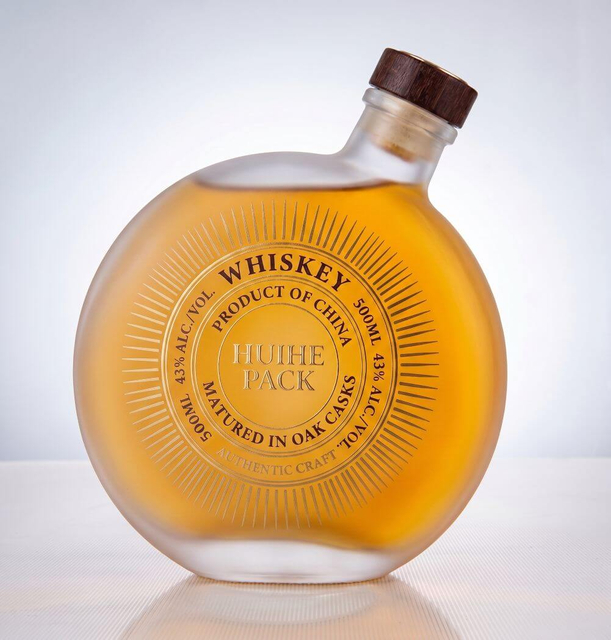 Design unico Bottiglia di liquore a foglie di vetro trasparente sferico