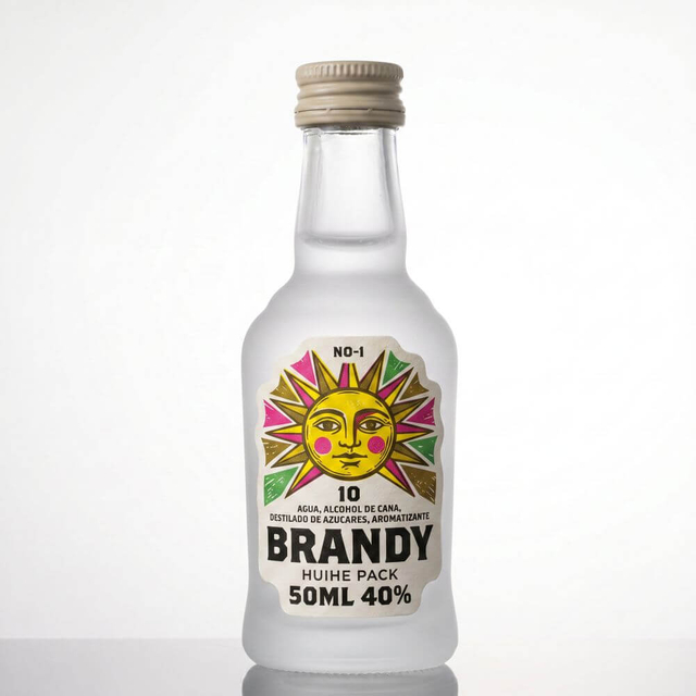 Piccole bottiglie di whisky in vetro trasparente di fascia alta da 50 ml