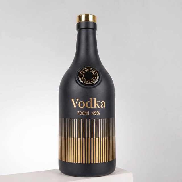Bottiglia di vetro bulboso arrotondato bottiglia di liquore idromele